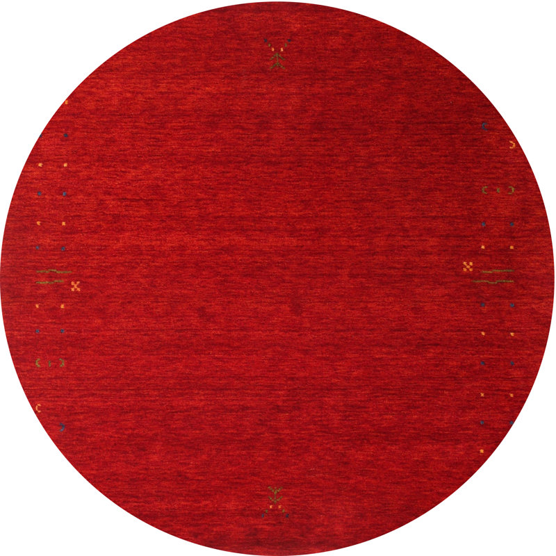 Tapis de zone rouge contemporaine, Rond 8 pi