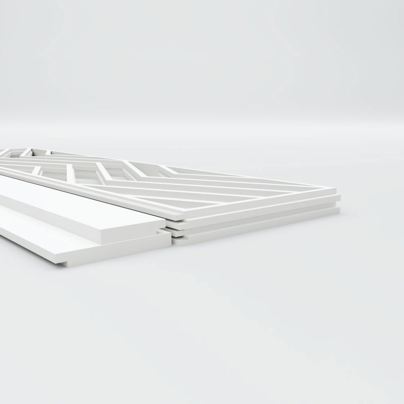 Panneaux muraux blancs 94,5 "(paquet de 4), L 32 po