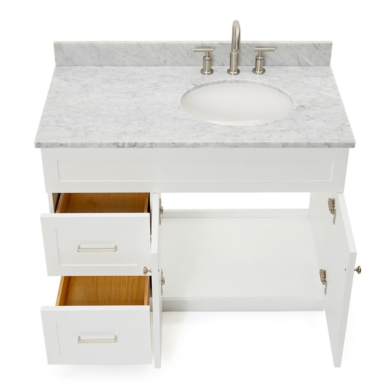 Meuble-lavabo simple 43 po Partham, Blanc