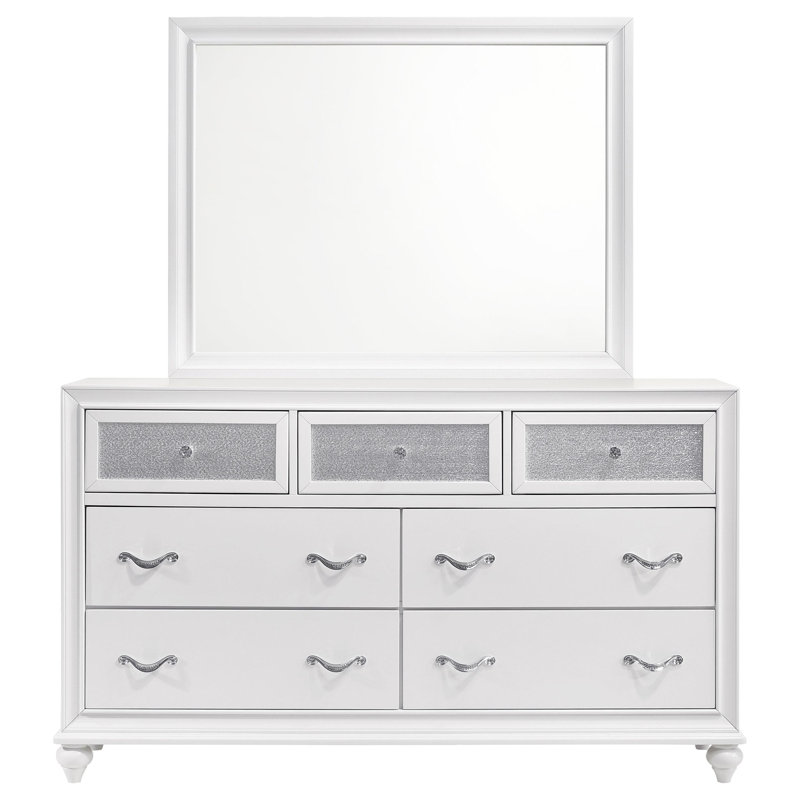 Miroir de commode Mildred, Blanc