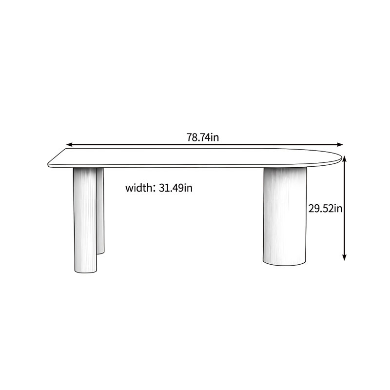 Multi-functional solid wood dining table, 29.52"H x 78.74"L x 31.49"W