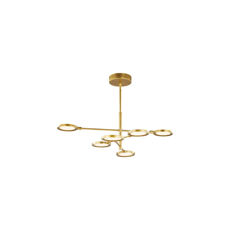 Spectica 6 Chandelier, Plated Brass