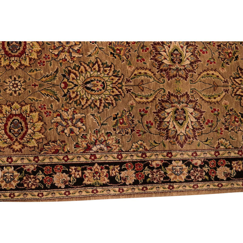 Wool Oriental Area Rug in Brown/Red/Black