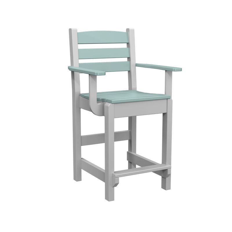  Chaise de salle à manger à hauteur de comptoir. Sauge et blanc, Sauge/blanc