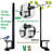 Upgraded Bird Feeding Station Kit,Deck Railing Mounted Birds Feeder Pole For Balcony With 3 Hooks,Bird Bath,Metal Mesh Tray And Suet Cage,Multi-Design Style,Used For Plant Hanger
