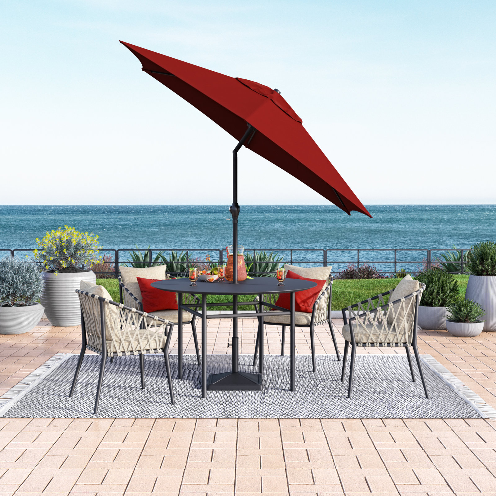 Toscana 108'' Outdoor Umbrella, Brick Red