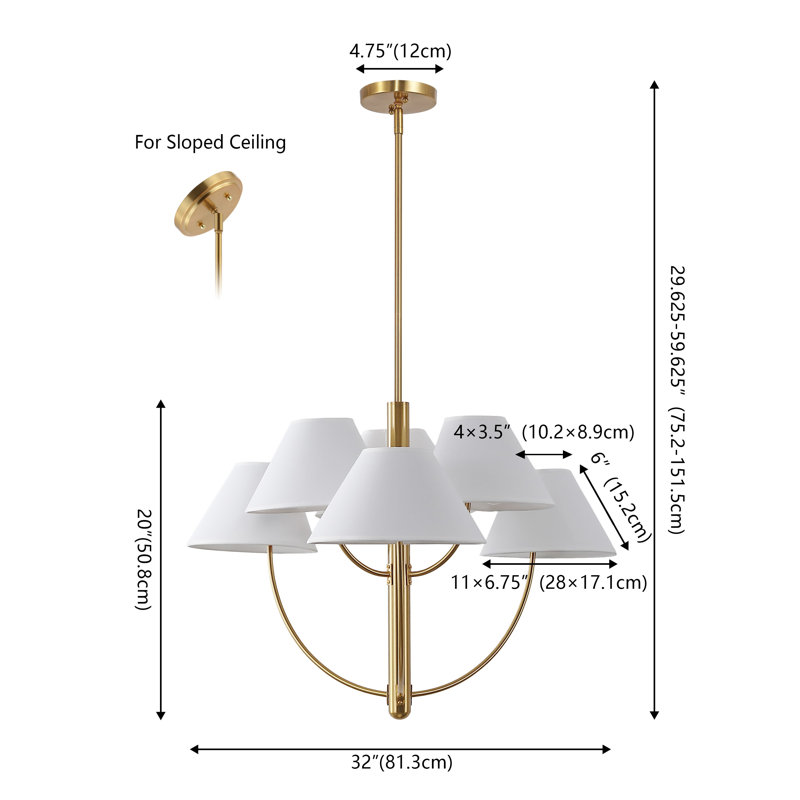 Cooperton Madsen 6 Light 32" Chandelier