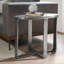 Flores 27" Industrial Oval Metal Nickel End Table