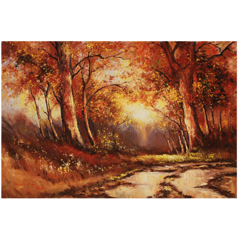 Alluring Evening Forest Landscape | Oil On Canvas | Wall Décor