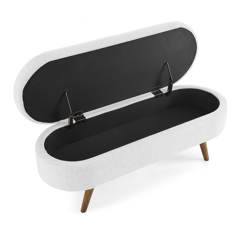 Banc de rangement rembourré 2 places Maly, Blanc