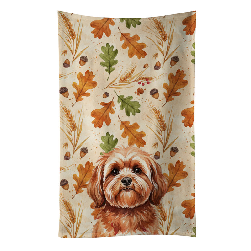 Serviette de cuisine tricolore Sheltie, Rouge Lhasa Apso