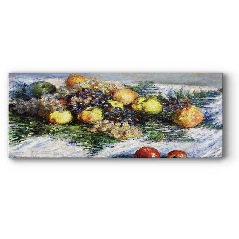 Nature morte avec des poires et des raisins, 1880 sur toile, H 20 po x l 50 po x P 1,5 po