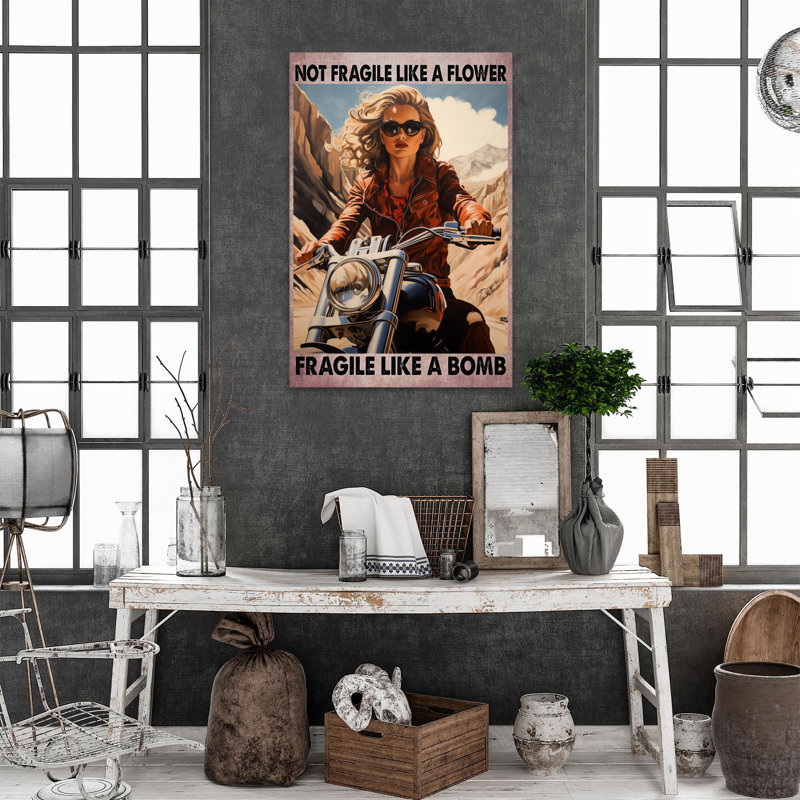 «Fragile Like A Bomb», reproduction d'art graphique sur toile tendue, H 36 po x l 24 po x P 1,25 po