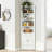 Space-Saving 5-Tier Corner Storage Cabinet With Adjustable Shelves And Doors For Organizing Pantry Bathroom Living Room Laundry Room