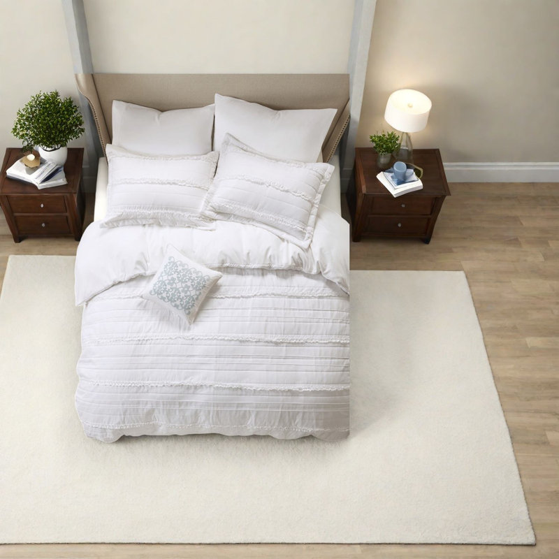 Ensemble de literie élégant en microfibre 4 pièces, coton confortable pour la maison