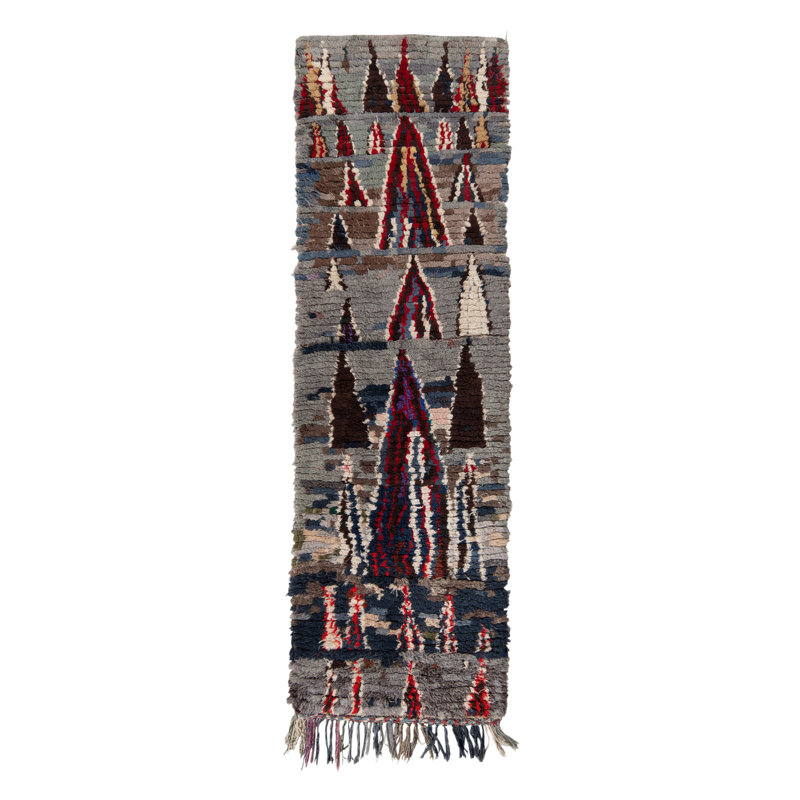 Moroccan One-of-a-Kind Hand Knotted Area Rug, Rectangle 5'6" x 9'4"