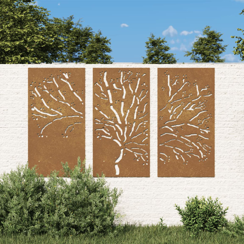 vidaXL Garden Wall Decoration Rusty Corten Steel 41.3 x 21.7 in