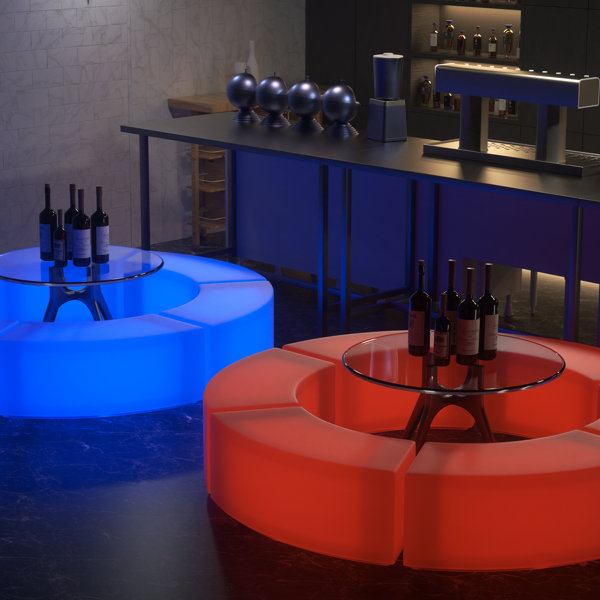 MoNiBloom Outdoor LED Light Curved Bench Stool Party Stool Color ...