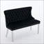 Banc en velours pour causeuse double, sièges de cuisine et de salle à manger, banc capitonné à 2 places avec boutons faits à la main, dossier à oreilles, pieds en acier plaqué, ensemble moderne Mid-Century, paquet simple-1979859532