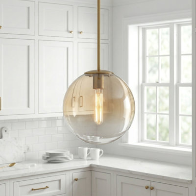 Luminaire suspendu en verre 9 po