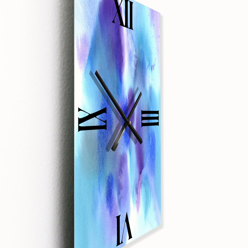 Horloge murale moderne bleu et violet Cloudscape, Grand