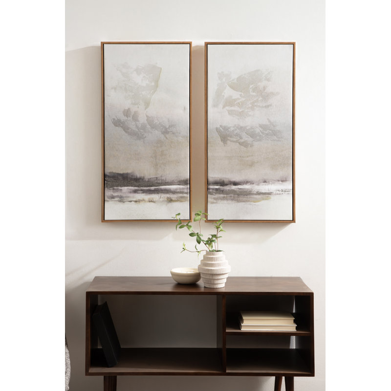 Ensemble de deux toiles encadrées à l'aquarelle