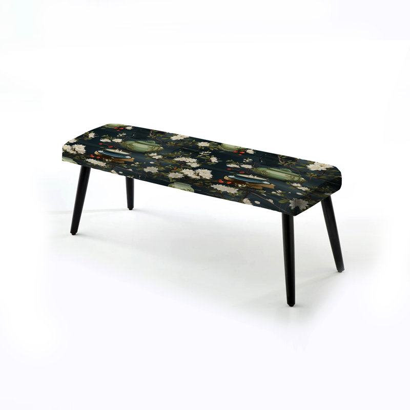 Cérémonie du thé serein - banc noir rembourré chinois