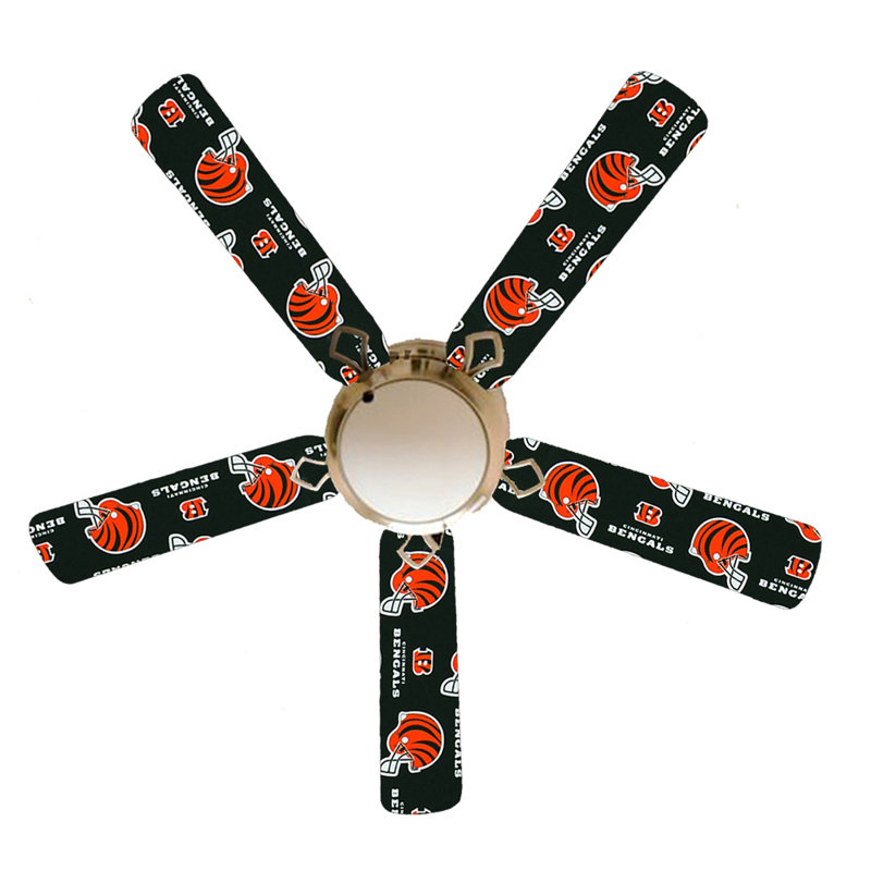 Ventilateur de plafond encastré à 5 pales de 52 po avec chaîne de traction et ensemble d'éclairage inclus, Cincinnati Bengals