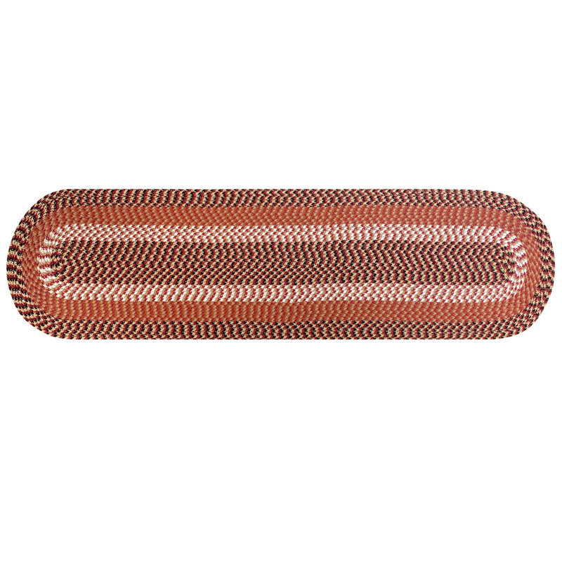 Tapis bourgogne tressé Vienne, Tapis de couloir 2 pi x 9 pi