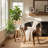 Upholstered Dining Chairs with Wooden Legs-485555604