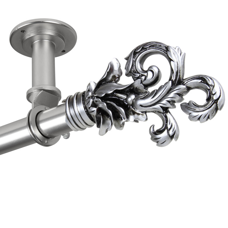 Tringle à rideaux simple réglable 1 po Addiley, Nickel satiné, 66" - 120"