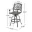Tabouret pivotant en fonte d'aluminium