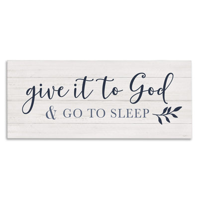 Give to God & Sleep Motivational Bedtime Canvas Wall Art by Natalie Carpentieri