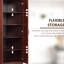Armoire de salle à manger et de cuisine de 63 po, 2 portes avec 5 tablettes et 2 tablettes réglables, garde-manger coloré, tablettes de rangement pour la chambre