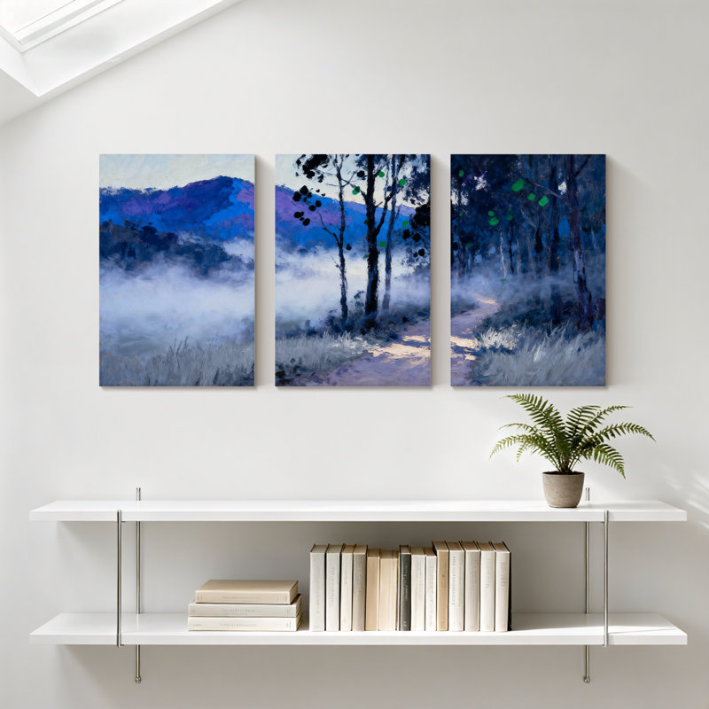 Forêt d'hiver, ensemble de 3 impressions sur toile, H 18 po x l 36 po