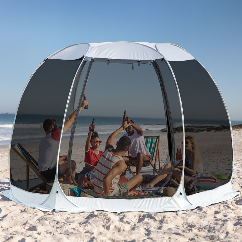 Screen House Tent Pop-Up, Portable Screen Room Canopy Instant Screen Tent with Carry Bag, 79.2"H x 116.4"W x 102"D