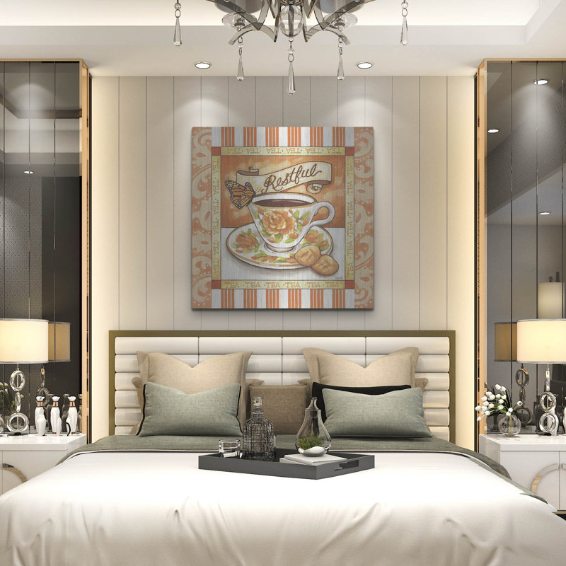 «Tea Restful Orange Teacup» par Cathy Horvath-Buchanan, art mural en métal, 24 po x 24 po, H 36 po x l 36 po
