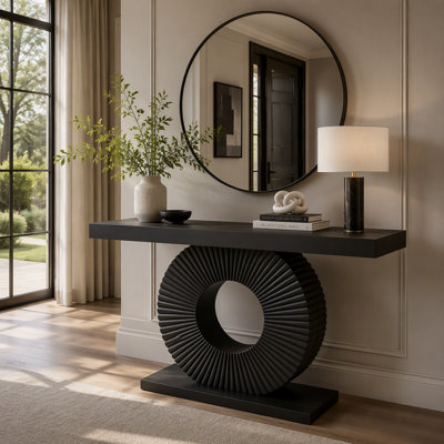 Canapé moderne en bois avec base géométrique