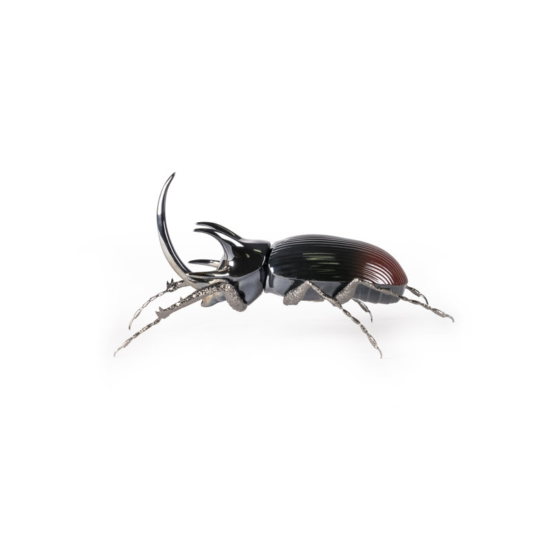 Awesome Insects Rhinoceros Beetle Figurine, Black