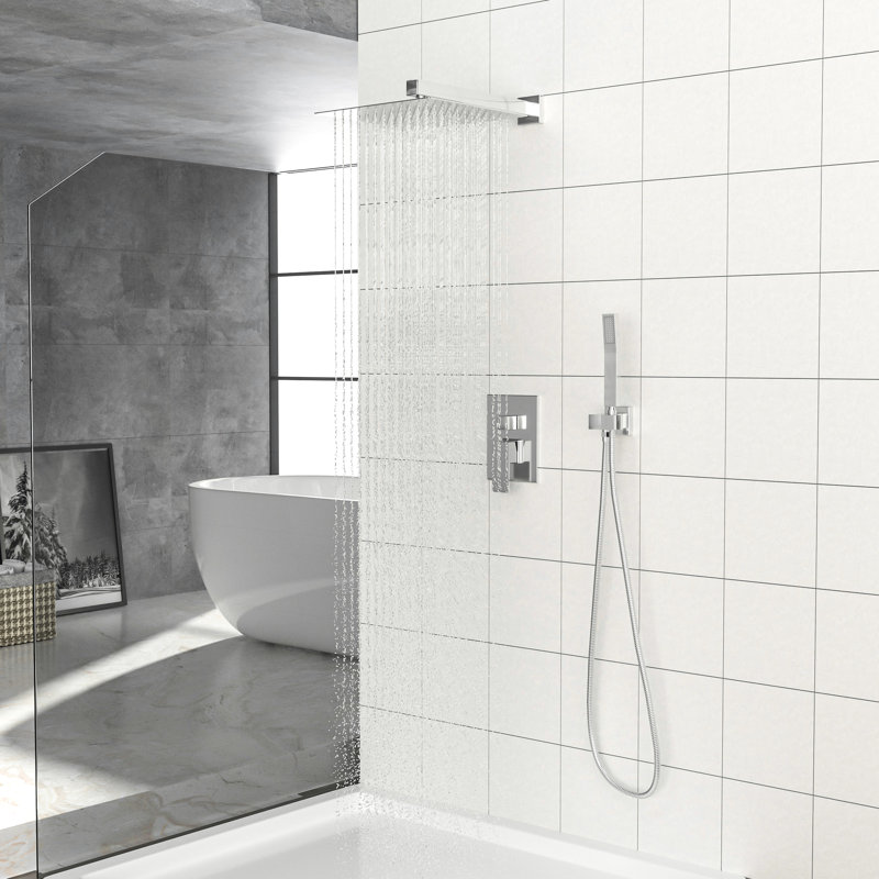 Stainless Steel Dual Shower - , With 360 Adjustable Rainfall And Handheld Spray For Comfort Wall Mounted System Featuring Showers Relaxing Bath