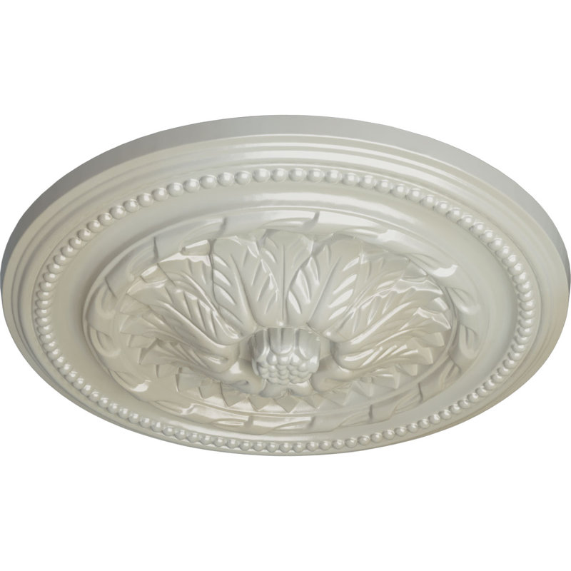 Médaillon de plafond Endurathane Wigan, DE 16 po x P 2 1/4 po, finition Flash bleu peint à la main, Bleu Flash