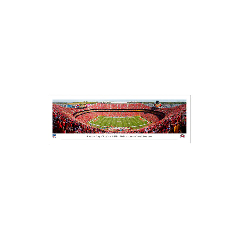 Kansas City Chiefs Panoramic Print, 13.5" H x 40" W x 0.38" D, Unframed