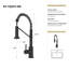 Robinet de cuisine Bothwa Home certifié CUPC, 19 pouces, à poignée unique, noir mat-134491282