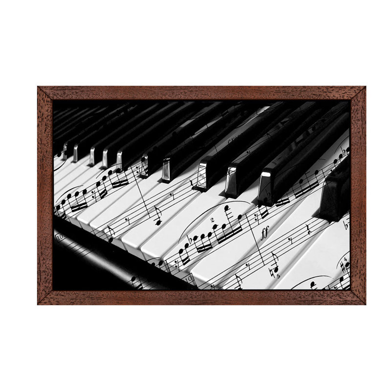 Piano - Floater Frame Print on Canvas, 66.04 cm H x 45.72 cm W, Brown Framed