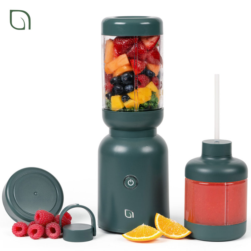 WILLOW Warrior Blender Crafted From 99% Recycled Plastics with Powerful Blending for Smoothies, Frozen Drinks Includes 2 To-Go Cups & Straw - GREEN
