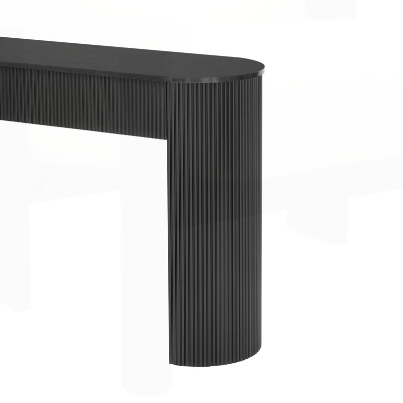 Modern Fluted Design Console Table, Black