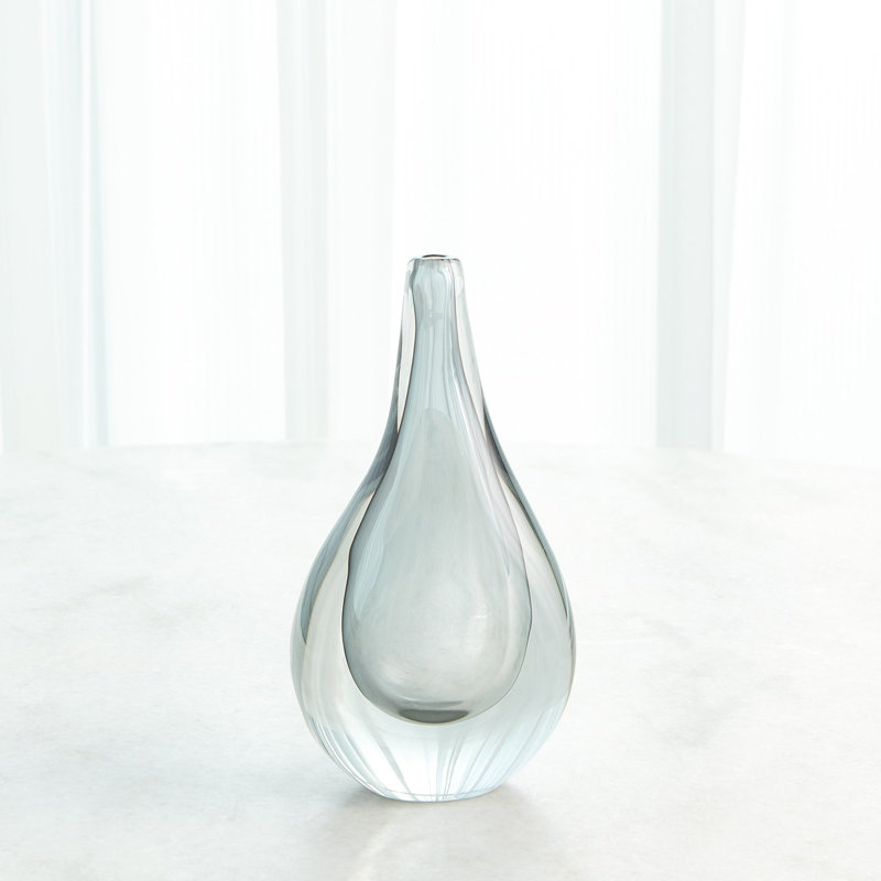 Handmade Glass Table Vase, 11" H x 6" W x 3.5" D