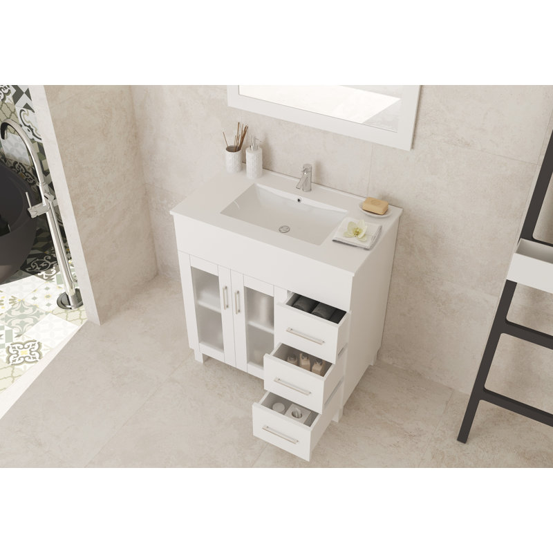 Nova 32'' White Ceramic Top Single Bathroom Vanity Set