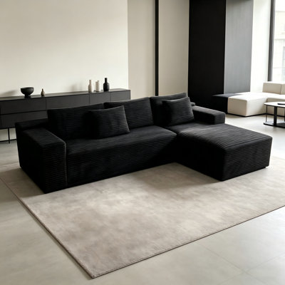This Minimalist Modular Two-Piece Sofa Set Features Soft Corduroy Compressed Cushions, A Generous Size That Allows For Flexible Combination, And Is Suitable For Both Living Rooms And Bedrooms Without The Need For Assembly.
