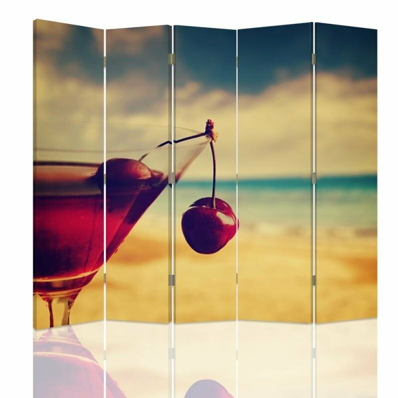 Paravent Cherry Drink mit 5 Paneelen